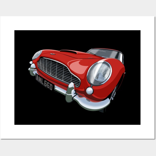 1966 Aston Martin DB5 in red Wall Art by candcretro